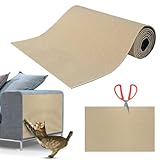 Kratzmatte Katze Selbstklebend,Kratzfestes Sofa kratzmatte Katze,Selbstklebend Kratzteppich Katze Wand,Wiederverwendbar kratzteppich Katze,DIY kratzmatte selbstklebend 40 * 200cm Khaki