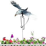 Dimweca Adler-Windmühlen-Skulpturen – Metall, Glatzenadler, Hofkunst, Outdoor-Statue | Gartenkunst, Vogel, Terrasse, Windräder, Dekoration