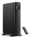 Midea Ölradiator, 11 Rippen elektrischer Ölheizer mit Fernbedienung & LED-Touchscreen - Effiziente Heizung, Überhitzungs- und Kippschutz, 24H-Timer, Leiser Betrieb, Digitalthermostat, 2300W, Schwarz