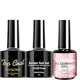 Gel-Nagellack-Set – 3 x Nagelblühender Gel-Unterlack, Überlack – tragbar, für Zuhause, Salon, Maniküre für Reisen, Versammlungen