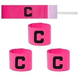 Ouligay 4 Stück Kapitänsbinde Fussball Armbinde Erwachsene Verstellbare Fußball Kapitänsbinde Kinder Rot Soccer Captain Armband, Elastic Kapitäns Armbinden Spielführerbinde für Junior Herren Mädchen