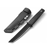 TIMKOSS Outdoor Camping Gürtelmesser Jagdmesser Überlebensmesser Survival Messer Edelstahl 440C, Angel Jagd Camping und Wanderwerkzeug, Gürtelmesser mit Kydex-scheide (Schwarz)