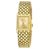 GOLDEN HOUR Kleine Uhr Damen Vintage Analoge Quarz Armbanduhr Damen, Wasserdicht Modisch lässig Rechteckig Goldene Frauen Uhr mit Edelstahlarmband Armbanduhren Gold für Mädchen