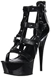 Pleaser Damen Delight-676 D'Orsay Plateau-Pumpe, Schwarz (Schwarzes Polyurethan), 40 EU