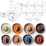 NiHome 8 Stück Acryl Hut-Organizer，Wandhalterung für Cowboyhüte, Baseballkappen und mehr, Selbstklebende Hut-Haken, Cap Halterung Wand，platzsparender Kappenhalter, zwei Installationsoptionen（Klarem）