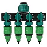 Gartenschlauch-Wasserhahn-Splitter, 4-Wege mit Schnellanschluss, Bewässerungsanschluss, Vielseitig für Verschiedene Anwendungen Im Freien, Erweitern Sie Ihre Gartenmöglichkeiten