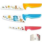 Kibbidea 4 teiliges Kindermesser Set, Sicherheit, Edelstahlklinge, Wellenschliff, Kinder Küchenmesser, Schneiden Lernen zum Schneiden von Obst oder Gemüse, Kinder Messer ab 3 jahre