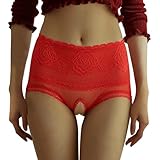 Sensationelle, mit Spitze bestickte Slips mit hoher Taille offenem Rücken für Damen. Tragen Sie ultradünne durchscheinende, leidenschaftliche Öffnungen für Anlässe Damen Unterwäsche Sexy Set String