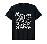 Happiness Comes In Waves Kite-Surfer Kitesurf Kitesurfing T-Shirt