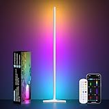 MIWATT LED Stehlampe Wohnzimmer, 140cm Ecklampe RGB Dimmbar mit Fernbedienung und APP, 16 Millionen Farben, Musikmodi, DIY-Modus & Timing -Funktion für Schlafzimmer, Spielzimmer, Büro, Lesesaal