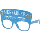 Folat 24079 Partybrille - Bierzähler - Festbrille, Mottoparty, Karneval, Bierfestbrille, Blau