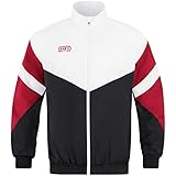 JAKO Herren Freizeitjacke Retro, Schwarz/Weiß/Rot, M