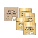 Beef Tallow Sunscreen mit Zinc Oxide Organic Beef Tallow für Sun Care Sun Protection Nährende Rindertalg Sonnencreme für Gesicht und Körper Sun Skin Care Nicht Fettend Leicht Anti-Aging UV Schutz (4)