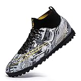 WEJIESS High-Top-Fußballschuhe Lange Nägel bequem gewickelt Füße fliegen Weben atmungsaktiv Ausbildung Sportschuhe TF Boden gebrochen Nägel weich Jugend Studenten Erwachsene allgemeine Fußballschuhe