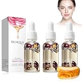 3Pcs Rosenöl Ätherisch Rosenöl Bio Rosehip Oil Organic Gua Sha Öl Gesichtsöl Für Gua Sha Rosenöl Bio Rosenöl Ätherisch für Gesichts Hautpflege Aromatherapie Entspannung mit 1 Gua Sha Stein（30ml）