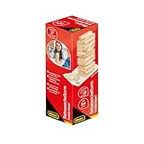 Idena 40088 - Reisespiel Wackelturm aus Holz, Geschicklichkeitsspiel mit 54 Bausteinen und Aufbewahrungstasche, ca. 4,8 x 4,8 x 16 cm großer Stapelturm