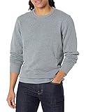 Amazon Essentials Herren Fleece-Sweatshirt mit Rundhalsausschnitt (erhältlich in Big & Tall), Hellgrau Meliert, L