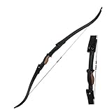 Bogensport Recurvebogen Sportbogen Anfängerbogen Einsteigerbogen Jagdbogen RH/LH Take-Down 56 Zoll 25lbs Recurvebogen das Spiel-bogenschießen geeignet für Jugendliche und Erwachsene (schwarz)