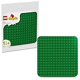LEGO DUPLO Bauplatte in Grün, Bauspielzeug für Kleinkinder ab 18 Monaten, zum Ausstellen von Modellen, lässt Vorschulkinder kreativ Bauen und fantasievoll Spielen, Lernspielzeug 10460