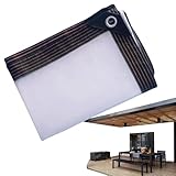 Abdeckplane für Outdoor-Möbel, strapazierfähige transparente Plane, wind- und regendichte Abdeckung – transparente Plane für Terrasse, strapazierfähig, isolierende Abdeckung für Pflanzen für Garten