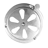 Edelstahl Lüftungsrosette, Lüftungsrosette aus Edelstahl, Lüftungsgitter Verschließbar, Lüftungsblech, 125 mm Lüftungsblech Kiemenlüfter Edelstahl Grill Lüftungsschieber für Smoker Boot Camper Haus