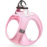 HEELE Hundegeschirr für Hunde Geschirr Hund Klein Weich Mesh Brustgeschirr für Mittlere und Kleine Hunde, Verstellbare Reflektierende Atmungsaktive Welpengeschirr, Reflektierend, Rosa, S