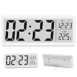 BORDEAG Wanduhr Digital,Digitale Uhr,Digitale Wanduhr LED Groß Display,Temperatur,Luftfeuchtigkeit,Zeit,Wanduhr Digitaluhr,Digitale Funkuhr Für Zuhause,Küche,Büro,Wohnzimmer,Schule,Kann Aufgehängt