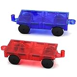 wooant 2 PCS Magnetische Fliesen Erweiterung Auto Gebäude Blöcke Set, Spielzeug für 3 4 5 6 7 8+ Jahre alte Mädchen Jungen Magnet Bricks LKW für Kleinkinder im Alter von 3-5 Jahren