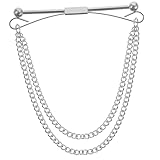 DEARMAMY Einfache Kragenbrosche Kragennadel Mit Kette Anzug Krawattennadel Kragenstäbchen Aus Metall Anzugnadel Hemdkragen Bleibt Anzug Accessoires Männer Kragensteg Krawattennadeln Kupfer