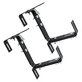 Blumenkasten Halter Vario grau verstellbar - 2er Set - Metall Halterung für Geländer von 4-15 cm Breite - Balkongeländer Mauer Pflanzkasten Haken variabel