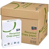 aro Recycling-Kopierpapier DIN A4, 80 g/m², grau, 100% Altpapier, 5 x 500 Blatt (2500 Blatt), für Laserdrucker & Tintenstrahldrucker, Home Office & Büro