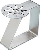 KitchenCraft Tischdeckenklammern, Satz von 4 selbstjustierenden Tischdeckenklammern aus Edelstahl für drinnen, draußen und Restaurants, Sonnenmuster, 5 x 4cm, 1 Packung, Silber