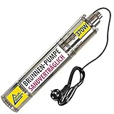 Sandverträgliche Tiefbrunnenpumpe Schraubenpumpe Brunnenpumpe Wasserpumpe Gartenpumpe Rohrpumpe Hauswasserwerk Bohrlochpumpe für neuangelegte (230V - 3 Zoll SCREW-Star 370)