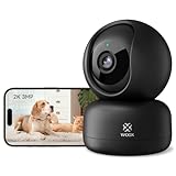 WOOX Überwachungskamera Innen, 2K 3MP WLAN Kamera mit 360° Schwenken/Neigen Smart Pet Hund Baby Monitor AI Bewegungs-/Tonerkennung, Zwei-Wege-Audio, Nachtsicht, Arbeit mit Alexa (R4040-V8)