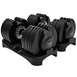 BRAINGAIN Verstellbares Hantelset – 15-in-1 & 17-in-1 Paare | 24 kg & 40 kg Optionen | Platzsparende Heimfitnessgeräte | Smart Click-Technologie | Langlebiges Design (2 x 24kg Pair)