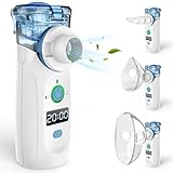Nigecue Inhalationsgerät Tragbar Vernebler Set Geräuscharmes Inhalator Vernebler mit Mundstück und Maske für Kinder und Erwachsene, USB Wiederaufladbar