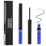 Aomig 24h-Wasserfester Eyeliner Präziser Veganer Eyeliner Flissig mit Langzeit-Halt Smudge-Proof Formel Matt Eye-liner Sanfte Kajalstifte empfindliche Augen perfekt für Täglich Maskenbildner (Blau 2g)