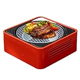 Tisch-Räuchergrill, Holzkohlegrill - Compact Kettle Holzkohlegrill, Ø 57cm Grillfäche, BBQ Grill Mit Porzellanemaillierten Deckel & Kessel, Dreibein-Ständer &, Verchromter Grillrost