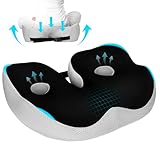 BBWELL Ergonomisches Sitzkissen aus Memory-Schaum,Orthopädisches Sitzkissen,Steißbeinkissen zur Linderung von Ischias und Rückenschmerzen,rutschfest,Waschbarer Bezug,Unterstützung für Hüfte & Rücken