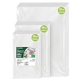 Bonsenkitchen Vakuumierbeutel 150 Beutel - 15x25 cm (50)+20x30 cm (50)+ 28x40 cm (50), für jede Größe Profi-Folienbeutel für alle Vakuumiergerät, vakuumbeutel für lebensmittel, BPA-frei, VB3215
