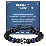 Yamitora Fußball-Armband, Teufelskicker-Naturstein-Geschenke für Jungen 5-10 Jahre