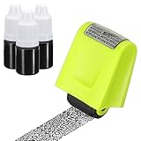 PATIKIL Identitätsschutz-Roller-Stempel, 0,7' Vertraulicher Datenschutz-ID-Polizei-Stempel-Roller für Sicherheits-ID-Adresse mit 3 Stück Nachfüllungen, Hellgrün