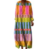 Generisch Abendkleid Damen, Sommerkleid Elegant, Strandkleid Lang Maxikleider V Ausschnitt Sommerkleider Leicht Und Luftig Boho Kleid Elegante Midikleid Freizeitkleid, Primeday