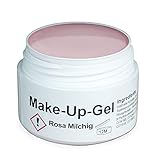 GS-Nails UV Make-Up Gel Camouflage für Nail-Art & Nagel-Design - 15 ml härtendes Covergel - selbstglättendes Nagelgel - Rosa Milchig