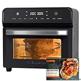 HYSapientia® 24L Heißluftfritteuse XXL mit LED-Touchscreen，8 Programme mini backofen mit umluft, heißluftofen，1800W heissluftfritteuse air fryer oven,Rezeptbuch auf Deutsch,Edelstahl-Innenraum
