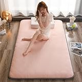 PVYGDXYI Japanische Futonmatratze, mit Baumwolle gefüllt, aufrollbar und faltbar, tragbares Bodenschlafsofa für Gäste (Pink, 120 x 200 cm), bequem und platzsparend (Pink, 120 x 200 cm)