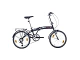 Multibrand PROBIKE Folding 20 Zoll Klapprad, Faltrad, 6 Gang, Herren-Fahrrad & Jungen-Fahrrad, Schutzbleche, geeignet ab 155 cm - 185 cm (Schwarz-Rot-Glanz)