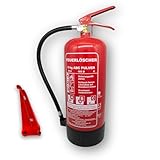 Feuerlöscher 6 kg ABC Pulverlöscher für Haushalt Büro & Gewerbe EN 3 mit Manometer Wandhalter & Sicherheitsventil Brandschutz Kunststoffstandfuß