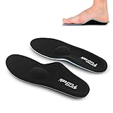 PCSsole Hohe arch Orthopädische Einlegesohlen, Komfort Herren und Damen Einlegesohlen Arbeitsschuhe für Fersensporn, Plattfüße, Plantarfasziitis, Fußschmerz. Schwarz, EU41-42.