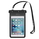 MoKo wasserdichte Hülle Tasche Kompatibel mit iPad Mini 6 2021, iPad Mini 5/4/3/2/1, Galaxy Tab A 8.0/8.4, Tab A7 Lite 8.7, Tab E 8.0, Huawei MatePad M5/T8, (bis zu 8.4'), IPX8, Schwarz